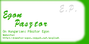 egon pasztor business card