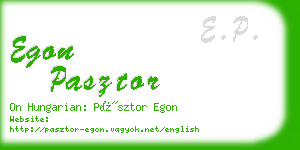 egon pasztor business card